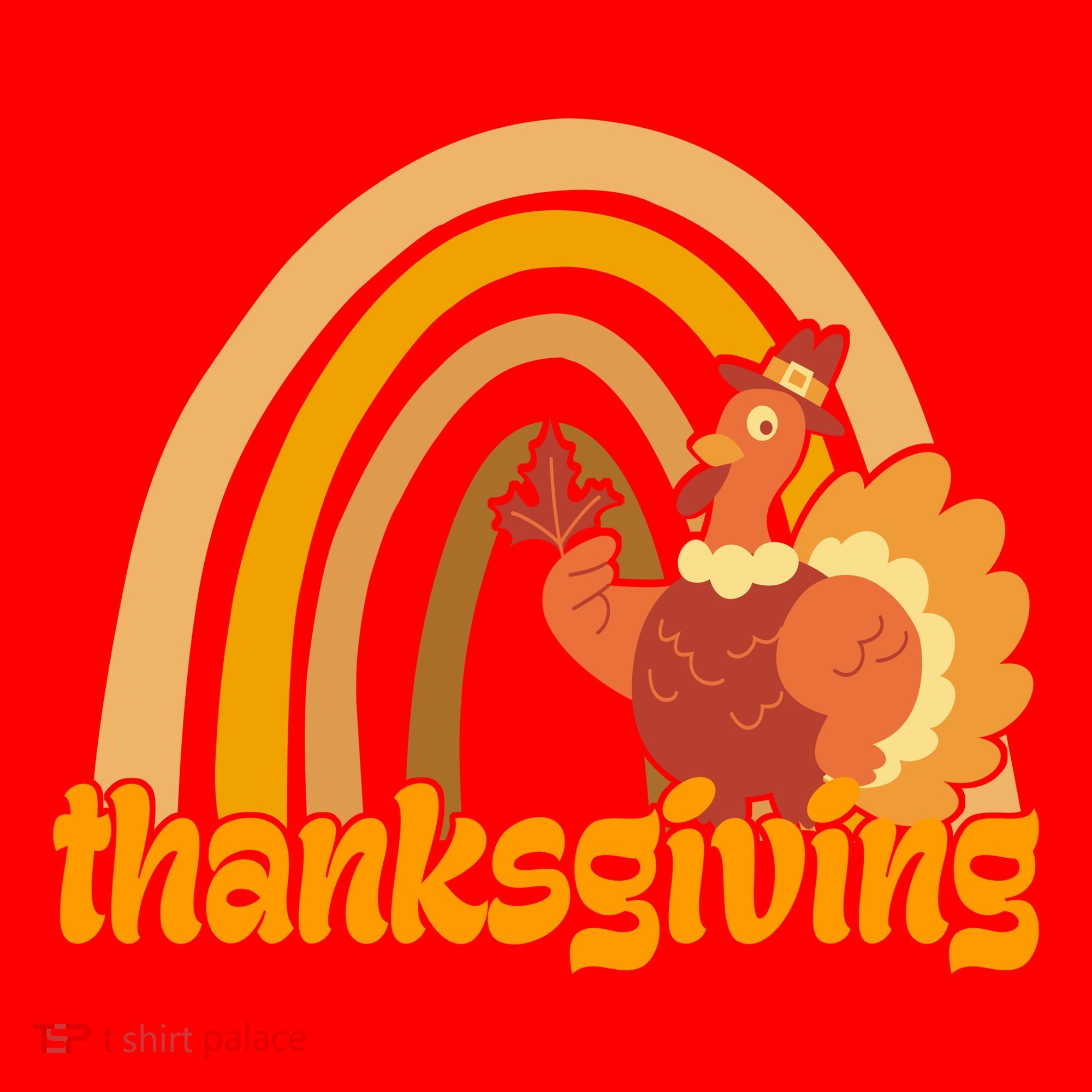 Thanksgiving Rainbow Turkey Holiday Cute Santa Hat