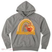 Thanksgiving Rainbow Turkey Holiday Cute Hoodie thumb 0