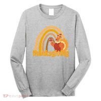 Thanksgiving Rainbow Turkey Holiday Cute Long Sleeve Shirt thumb 0