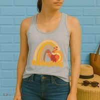 Thanksgiving Rainbow Turkey Holiday Cute Women's Tank Top thumb 2