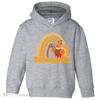 Thanksgiving Rainbow Turkey Holiday Cute Toddler Hoodie thumb 0