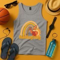 Thanksgiving Rainbow Turkey Holiday Cute Tank Top thumb 4
