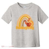 Thanksgiving Rainbow Turkey Holiday Cute Toddler T-Shirt thumb 0