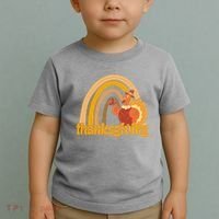 Thanksgiving Rainbow Turkey Holiday Cute Toddler T-Shirt thumb 2