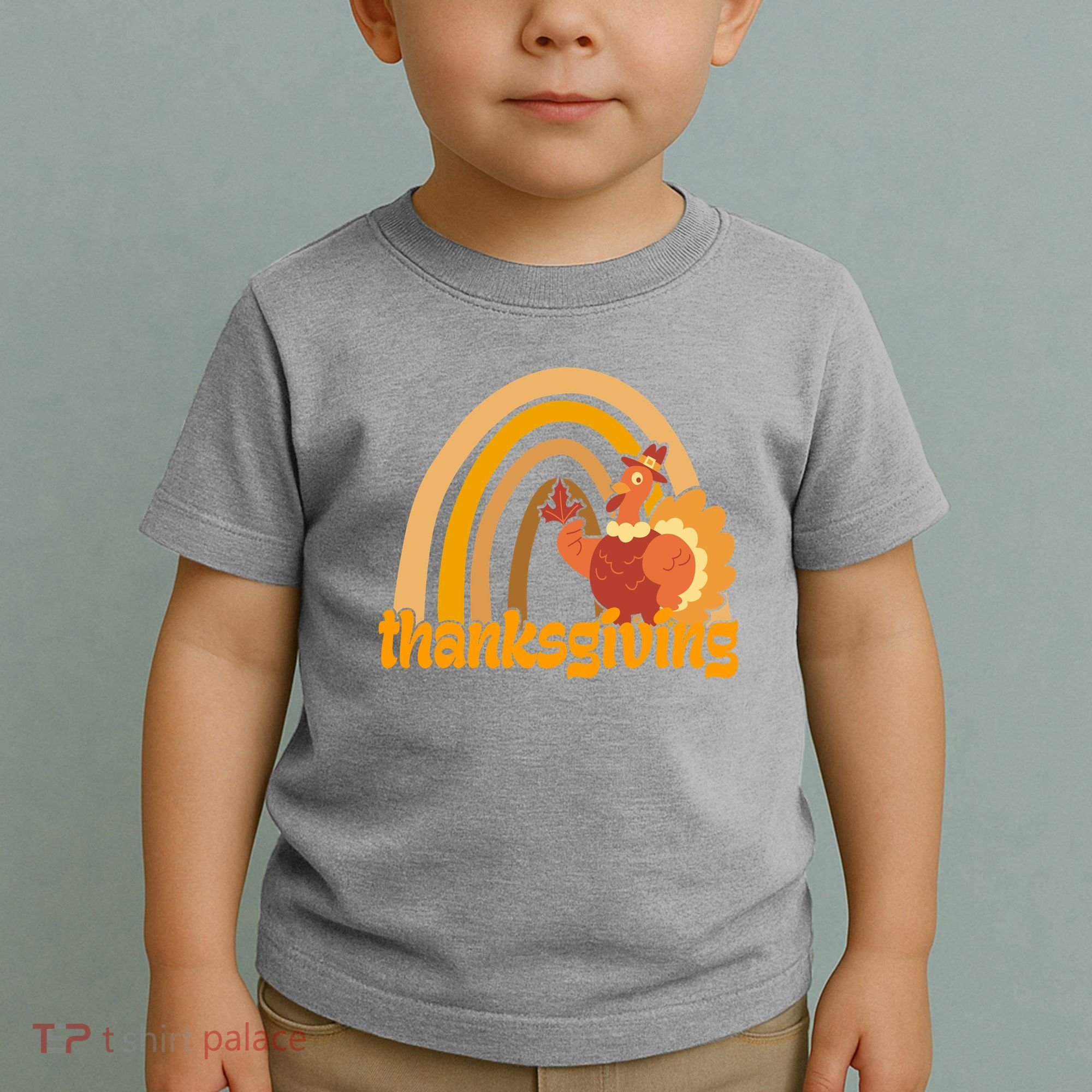 Thanksgiving Rainbow Turkey Holiday Cute Toddler T-Shirt