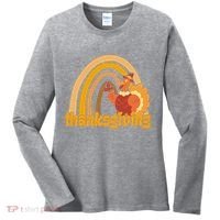 Thanksgiving Rainbow Turkey Holiday Cute Women's Long Sleeve Shirt thumb 0