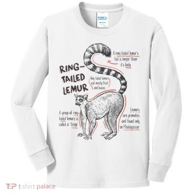 Trendy Ring Tailed Lemur Facts Kids Long Sleeve Shirt
