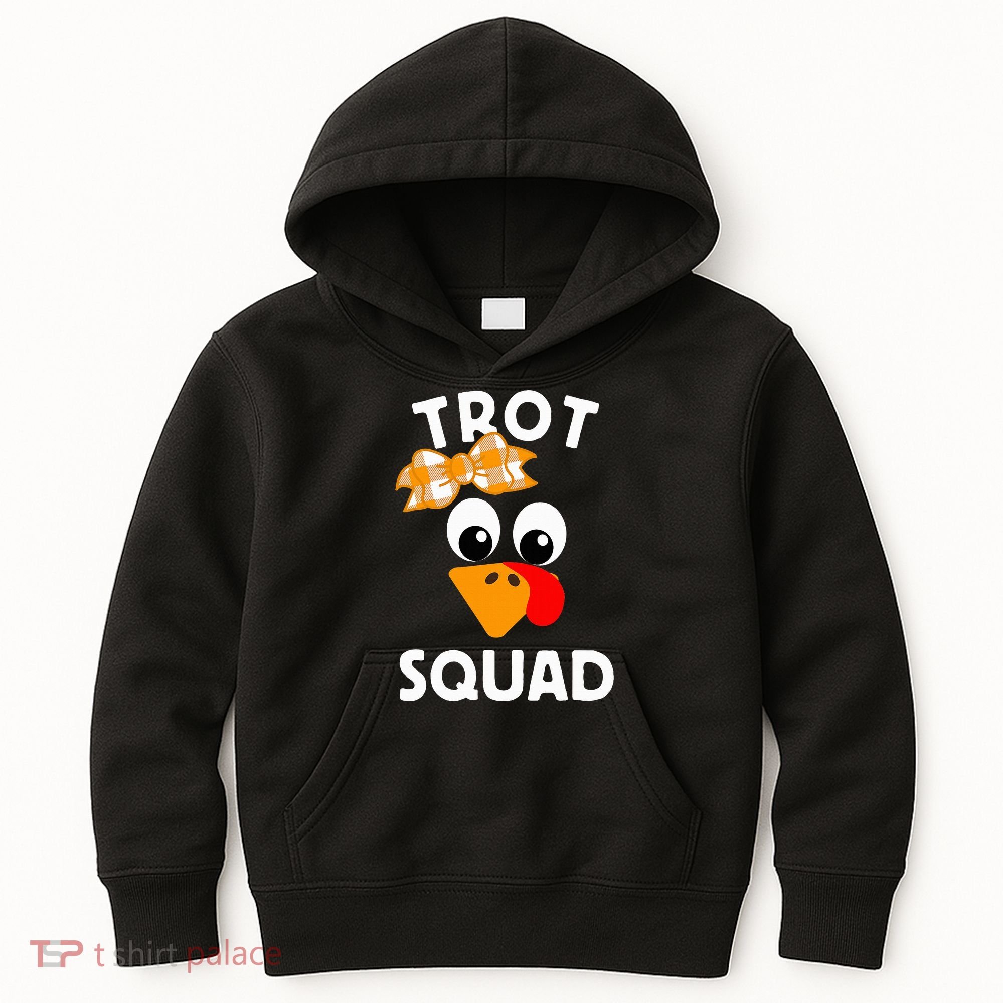 Thanksgiving Running Turkey Trot Squad Kids Hoodie