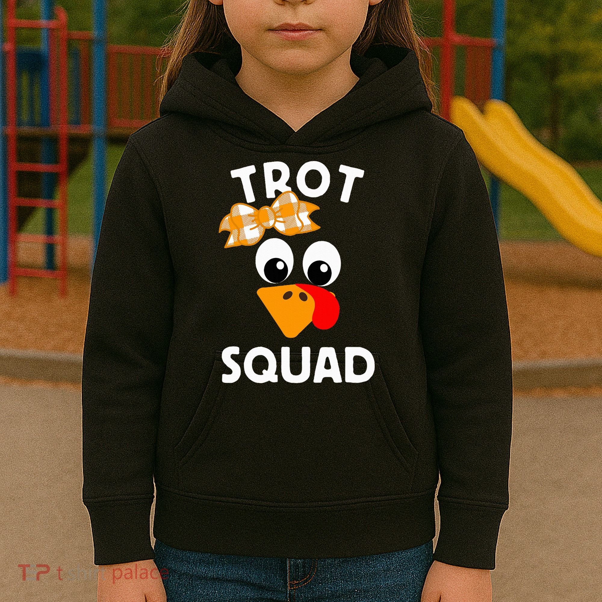 Thanksgiving Running Turkey Trot Squad Kids Hoodie