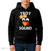 Thanksgiving Running Turkey Trot Squad Kids Hoodie thumb 4