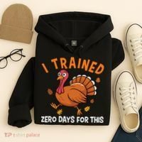 Thanksgiving Running Turkey Trot I Trained Zero Days Hoodie thumb 4