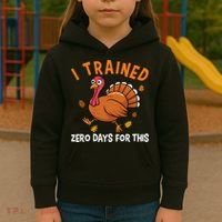 Thanksgiving Running Turkey Trot I Trained Zero Days Kids Hoodie thumb 3