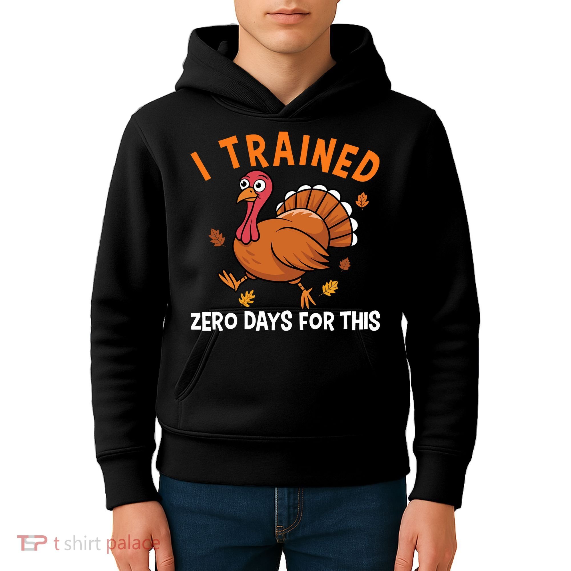 Thanksgiving Running Turkey Trot I Trained Zero Days Kids Hoodie