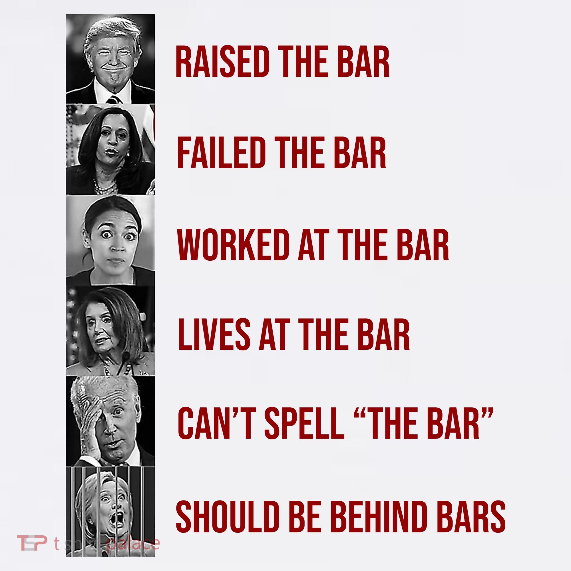 Trump Raised The Bar Biden Can't Spell The Bar Funny Republican T-Shirt