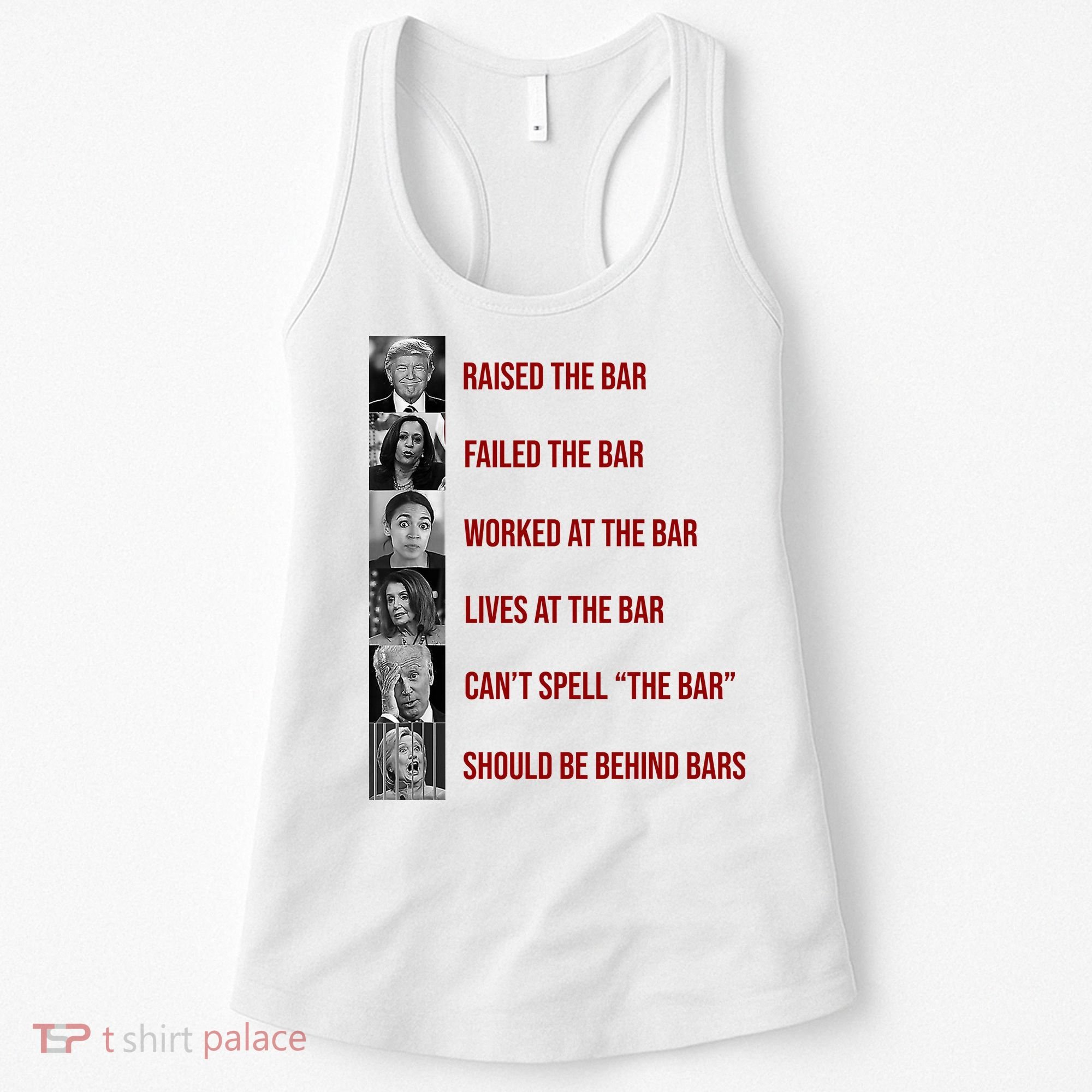 Trump Raised The Bar Biden Can't Spell The Bar Funny Republican Women's Tank Top