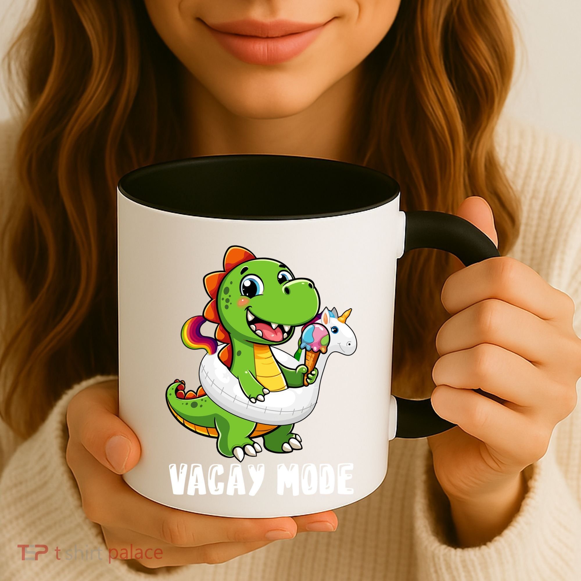 T Rex Unicorn Float Swimming Pool Party Swimmer Vacay Mode Great Gift Coffee Mug