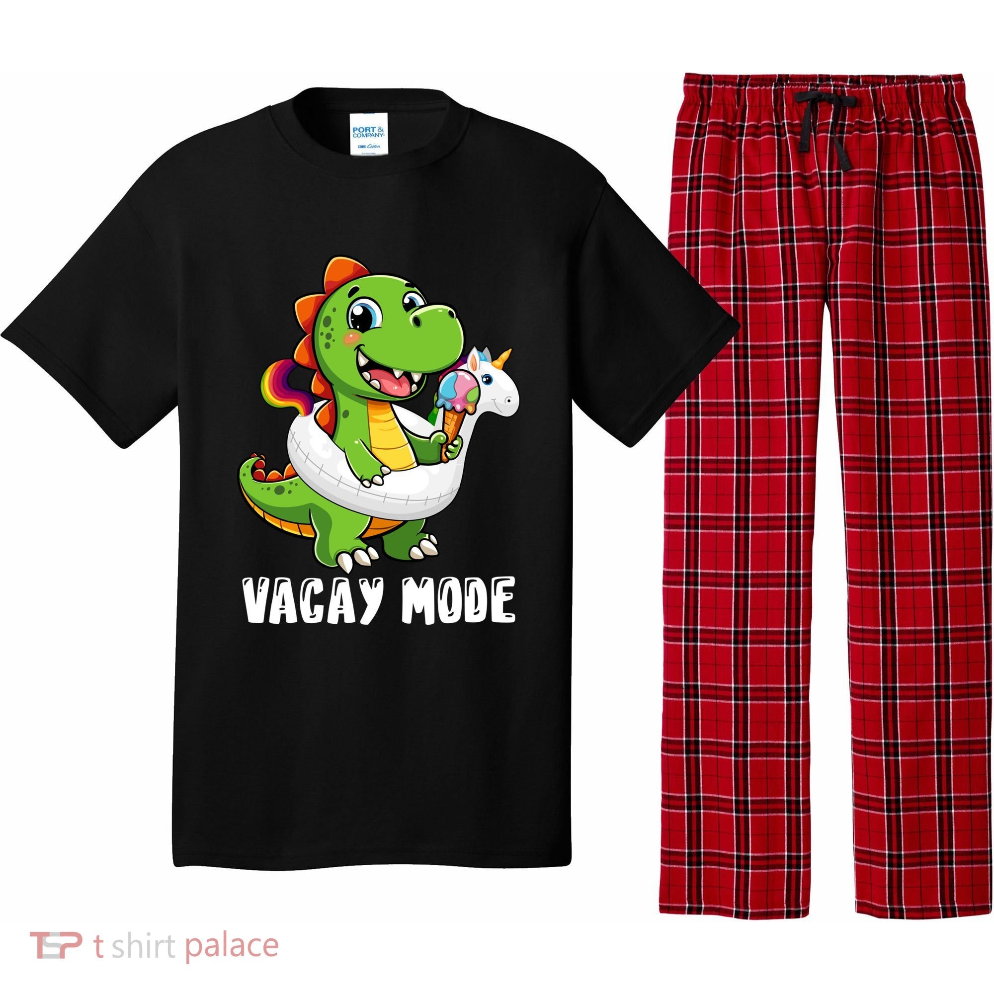 T Rex Unicorn Float Swimming Pool Party Swimmer Vacay Mode Great Gift Pajama Set