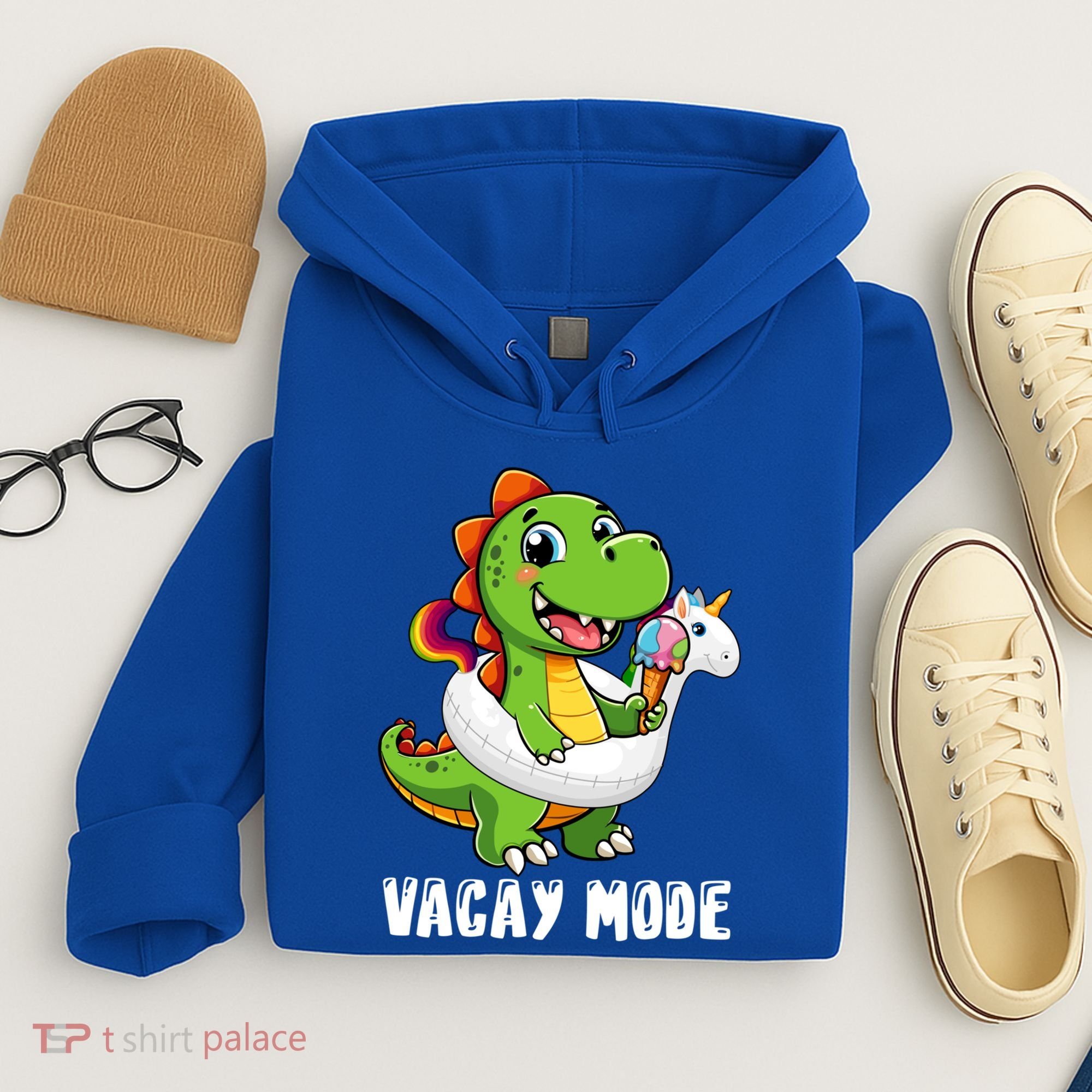T Rex Unicorn Float Swimming Pool Party Swimmer Vacay Mode Great Gift Hoodie
