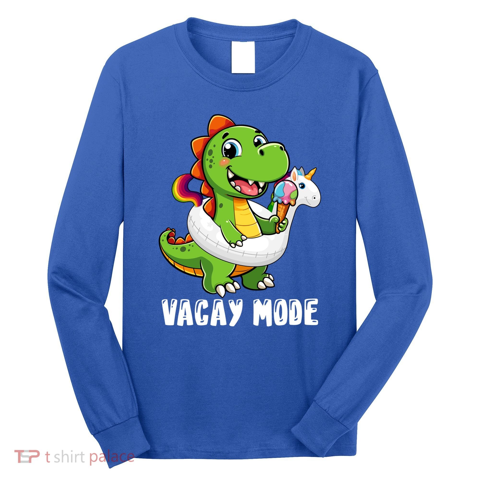 T Rex Unicorn Float Swimming Pool Party Swimmer Vacay Mode Great Gift Long Sleeve Shirt