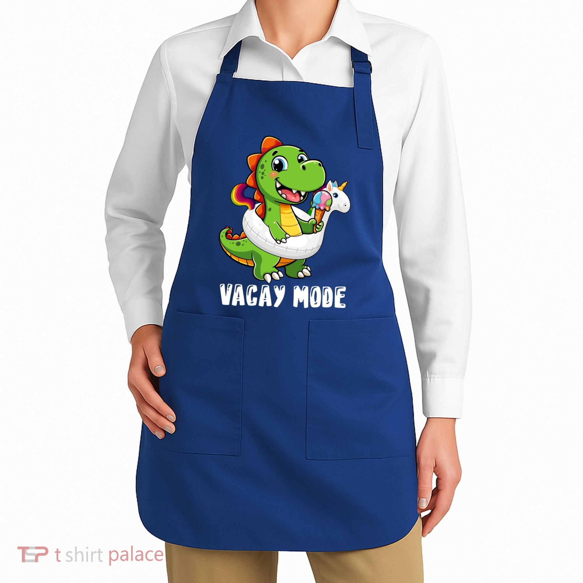 T Rex Unicorn Float Swimming Pool Party Swimmer Vacay Mode Great Gift Apron