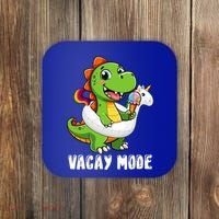 T Rex Unicorn Float Swimming Pool Party Swimmer Vacay Mode Great Gift Coaster thumb 0