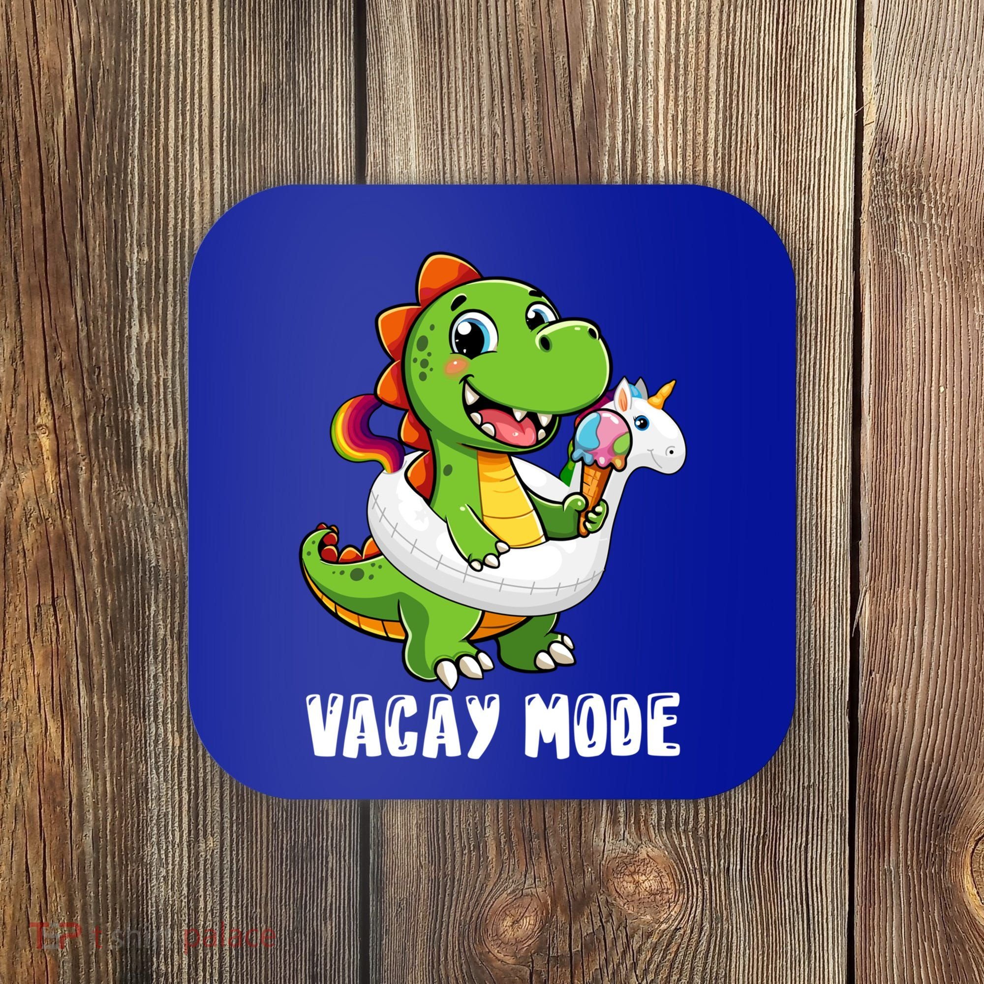 T Rex Unicorn Float Swimming Pool Party Swimmer Vacay Mode Great Gift Coaster