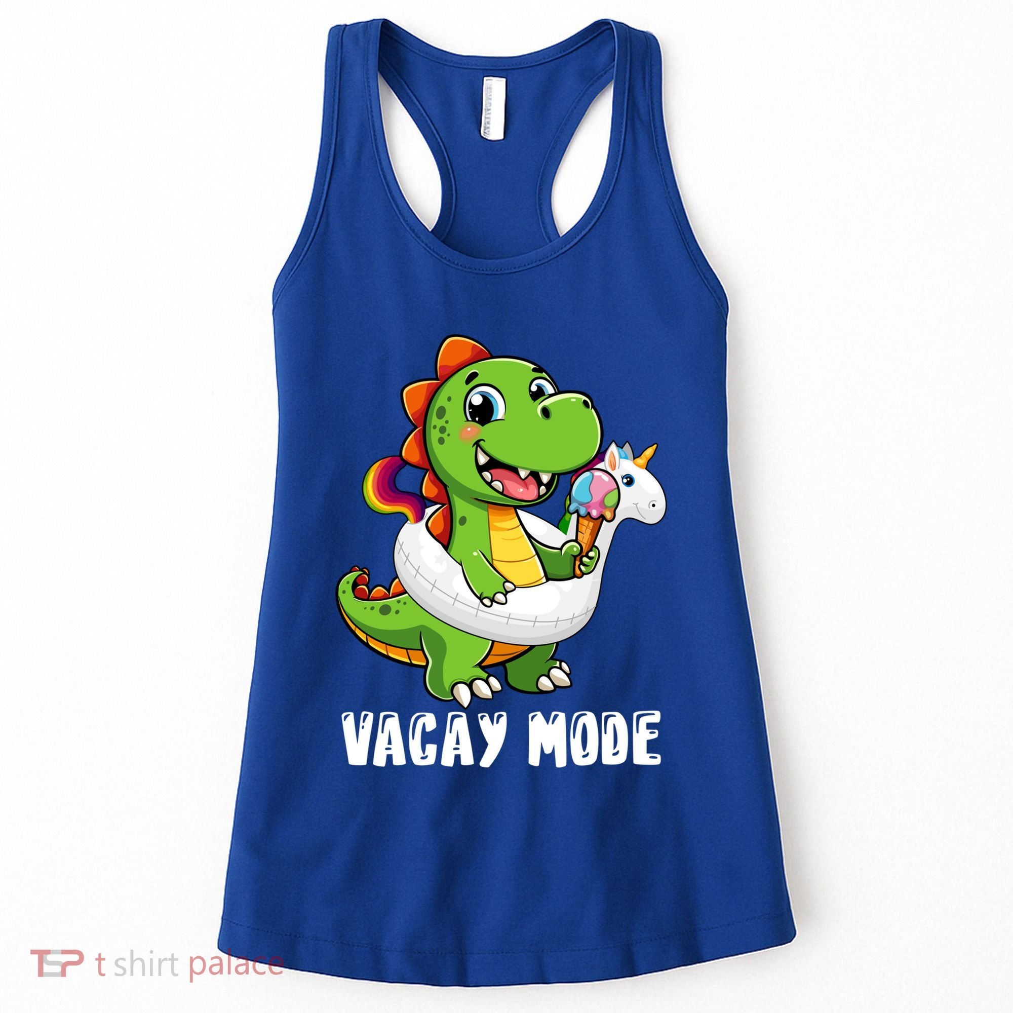T Rex Unicorn Float Swimming Pool Party Swimmer Vacay Mode Great Gift Women's Tank Top
