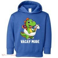 T Rex Unicorn Float Swimming Pool Party Swimmer Vacay Mode Great Gift Toddler Hoodie thumb 0