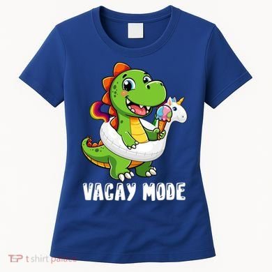 T Rex Unicorn Float Swimming Pool Party Swimmer Vacay Mode Great Gift Women's T-Shirt