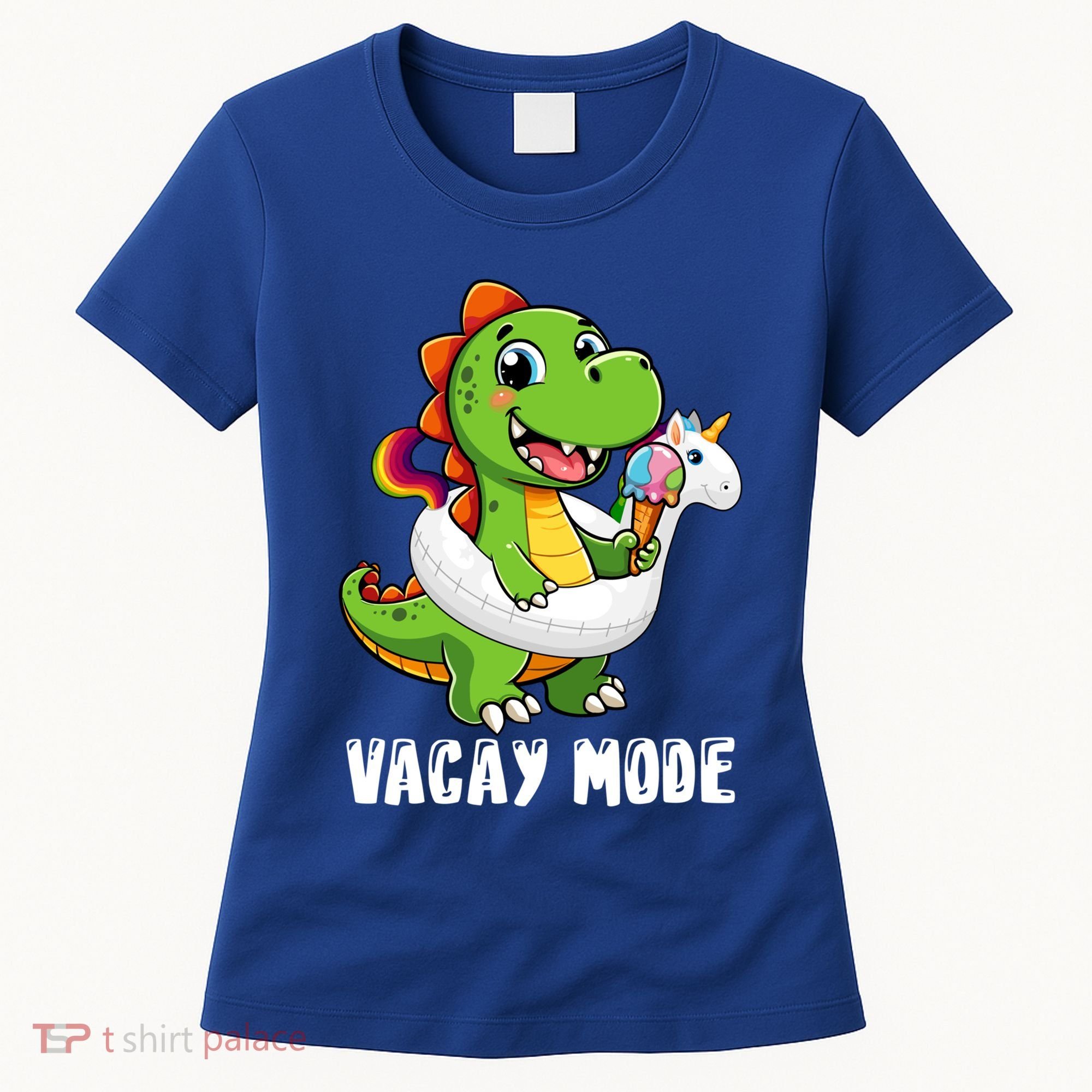 T Rex Unicorn Float Swimming Pool Party Swimmer Vacay Mode Great Gift Women's T-Shirt