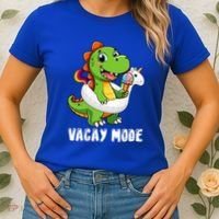T Rex Unicorn Float Swimming Pool Party Swimmer Vacay Mode Great Gift Women's T-Shirt thumb 2