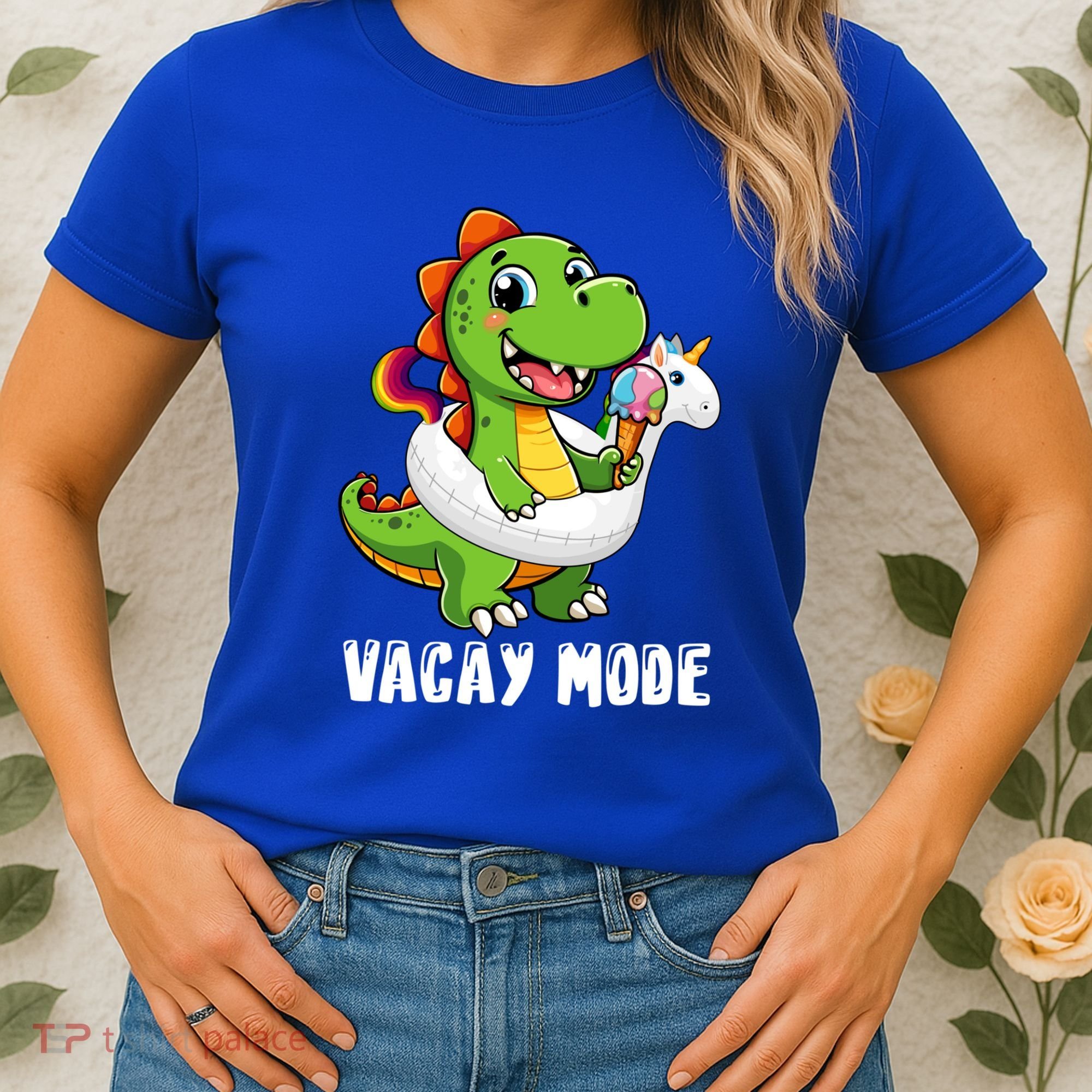 T Rex Unicorn Float Swimming Pool Party Swimmer Vacay Mode Great Gift Women's T-Shirt