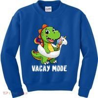 T Rex Unicorn Float Swimming Pool Party Swimmer Vacay Mode Great Gift Kids Sweatshirt thumb 0