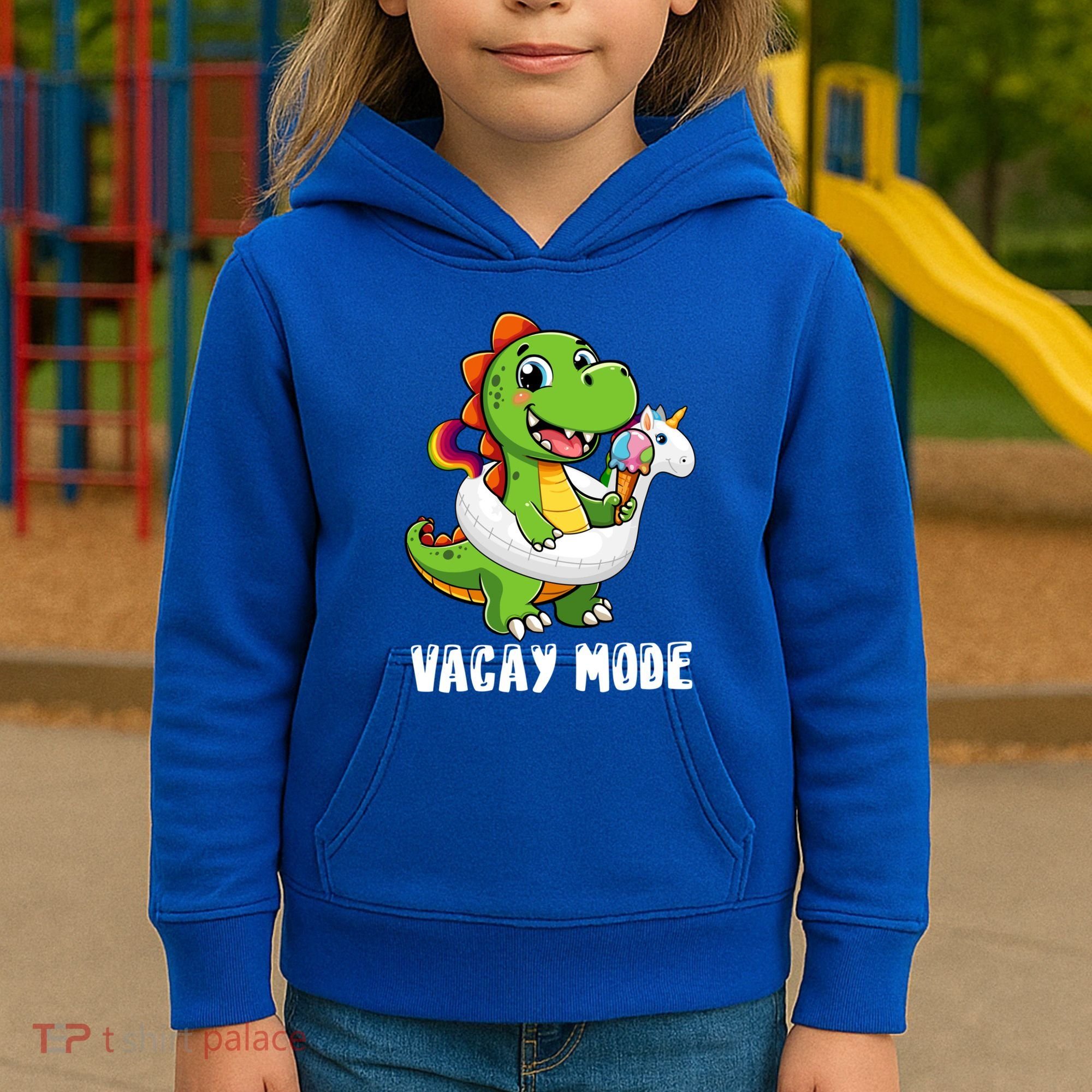 T Rex Unicorn Float Swimming Pool Party Swimmer Vacay Mode Great Gift Kids Hoodie