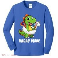 T Rex Unicorn Float Swimming Pool Party Swimmer Vacay Mode Great Gift Kids Long Sleeve Shirt thumb 0