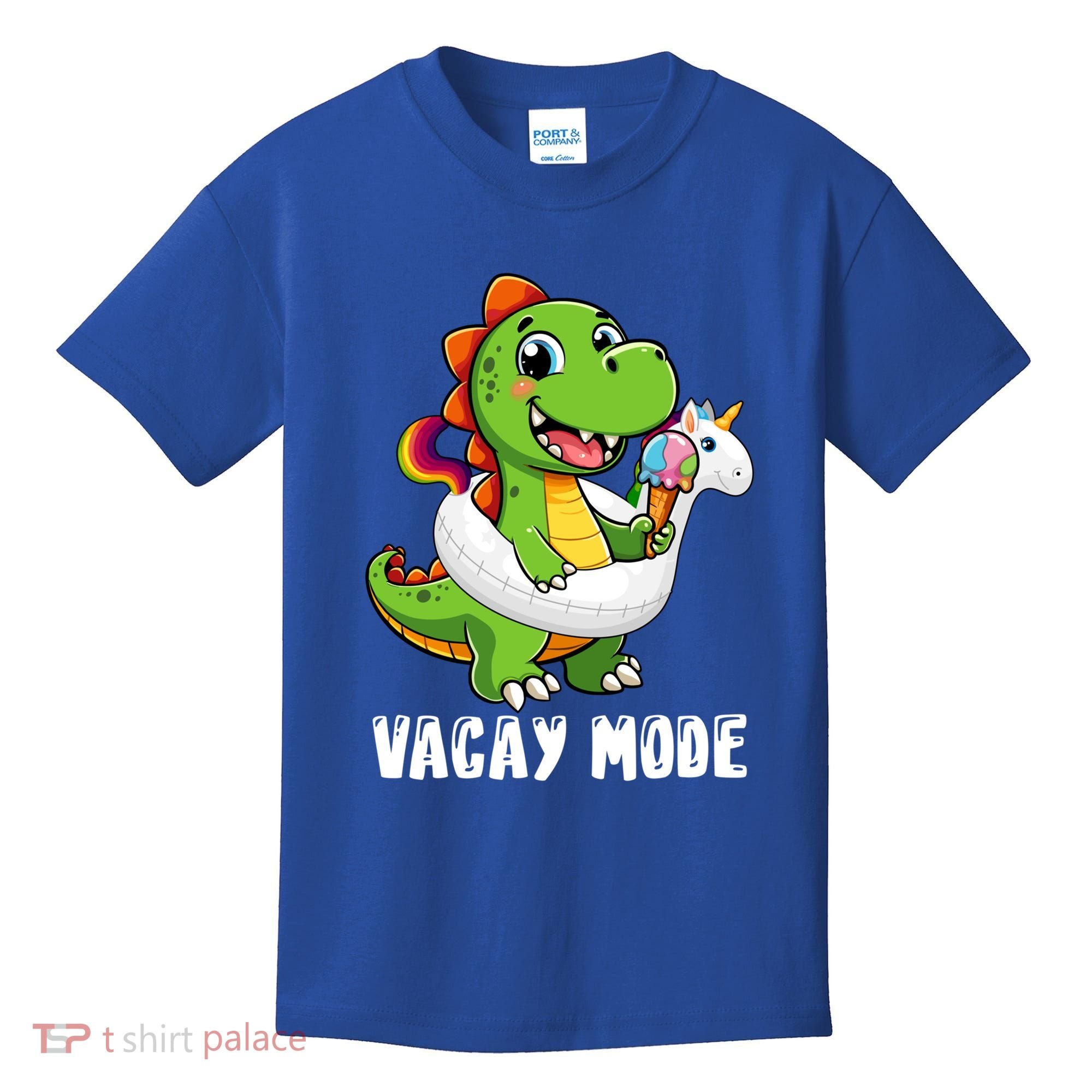 T Rex Unicorn Float Swimming Pool Party Swimmer Vacay Mode Great Gift Kids T-Shirt