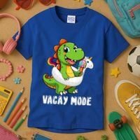 T Rex Unicorn Float Swimming Pool Party Swimmer Vacay Mode Great Gift Kids T-Shirt thumb 3