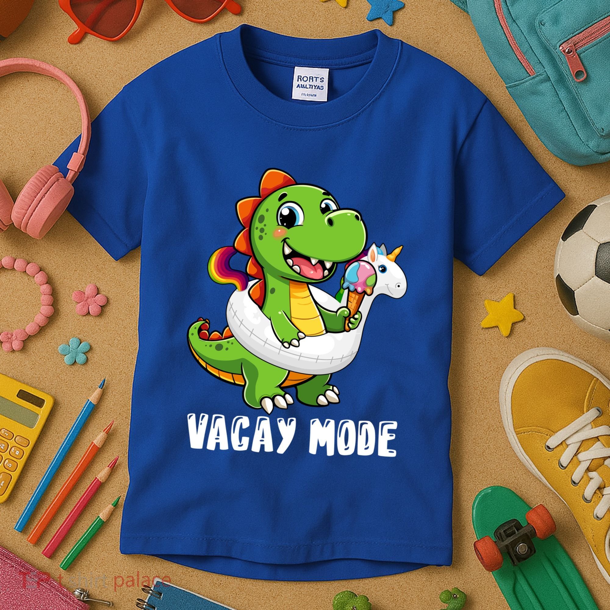 T Rex Unicorn Float Swimming Pool Party Swimmer Vacay Mode Great Gift Kids T-Shirt