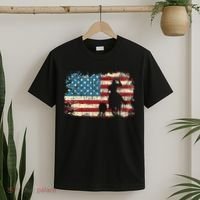 Team Roping USA Flag Cowboy Cowgirl Rancher Heading Heeler T-Shirt thumb 2