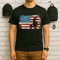 Team Roping USA Flag Cowboy Cowgirl Rancher Heading Heeler T-Shirt thumb 6