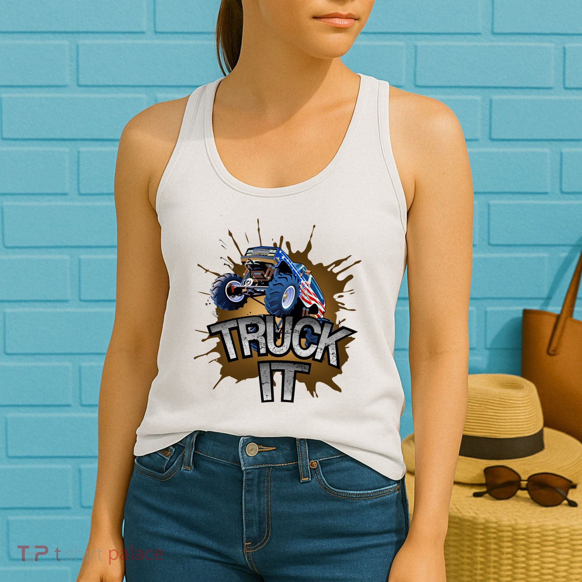 Truck It American Monster Truck Women's Tank Top