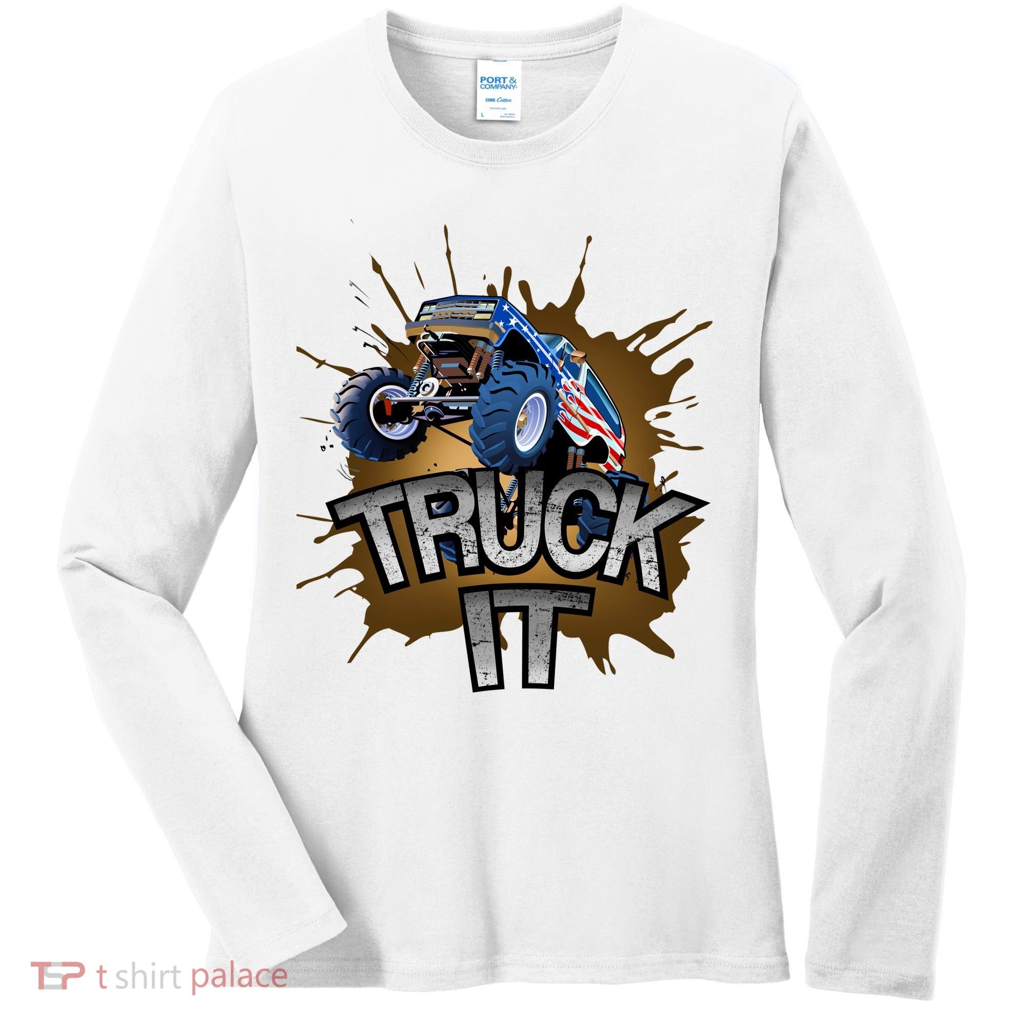 Truck It American Monster Truck Women's Long Sleeve Shirt