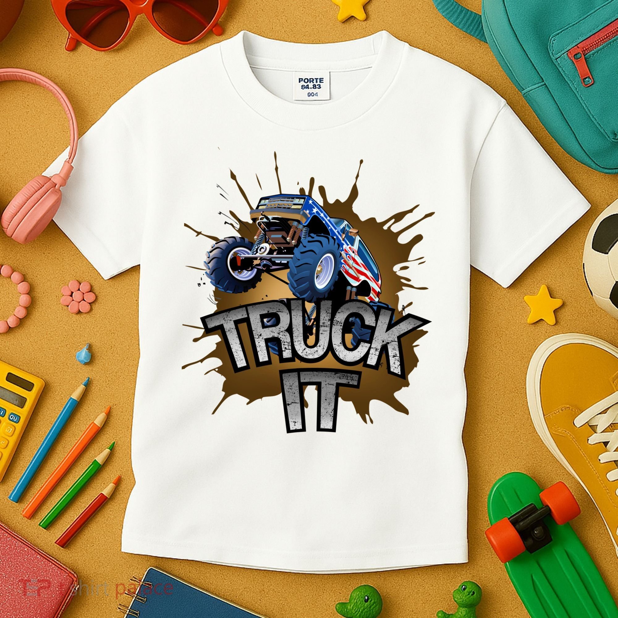 Truck It American Monster Truck Kids T-Shirt
