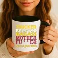 Trucker Badass Job Title  Coffee Mug thumb 3
