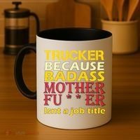 Trucker Badass Job Title  Coffee Mug thumb 4
