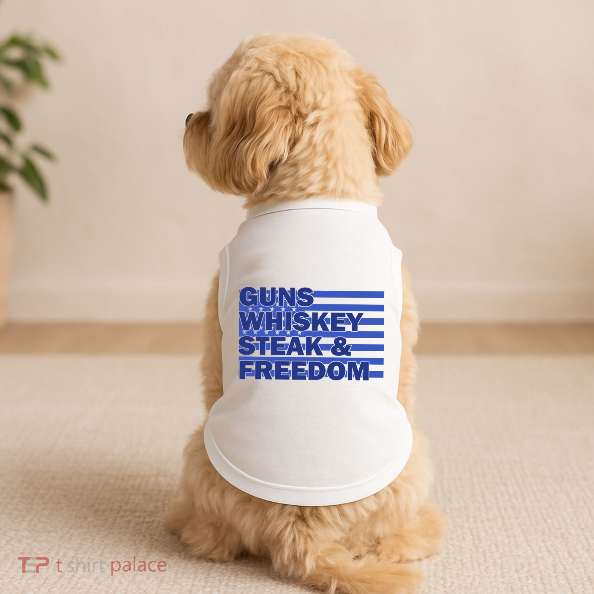 True American Guns Whiskey Steak Freedom Doggie Tank
