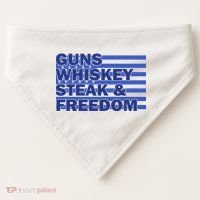 True American Guns Whiskey Steak Freedom USA-Made Doggie Bandana thumb 0