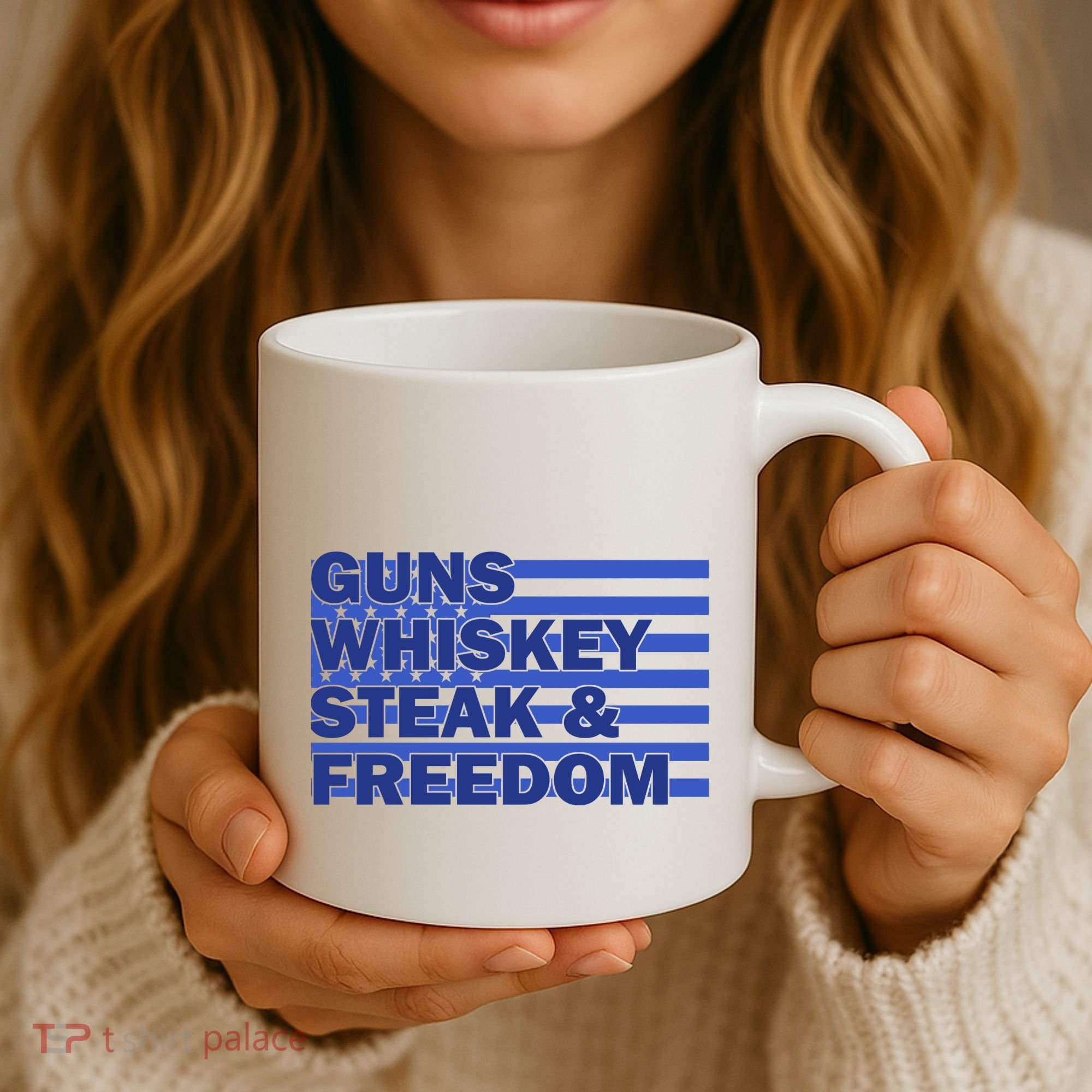 True American Guns Whiskey Steak Freedom Coffee Mug