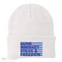 True American Guns Whiskey Steak Freedom Beanie thumb 0