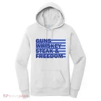 True American Guns Whiskey Steak Freedom Women's Hoodie thumb 0